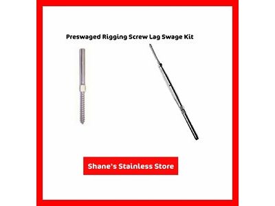 Preswaged rigging lag screw turnbuckle + terminal swage kits